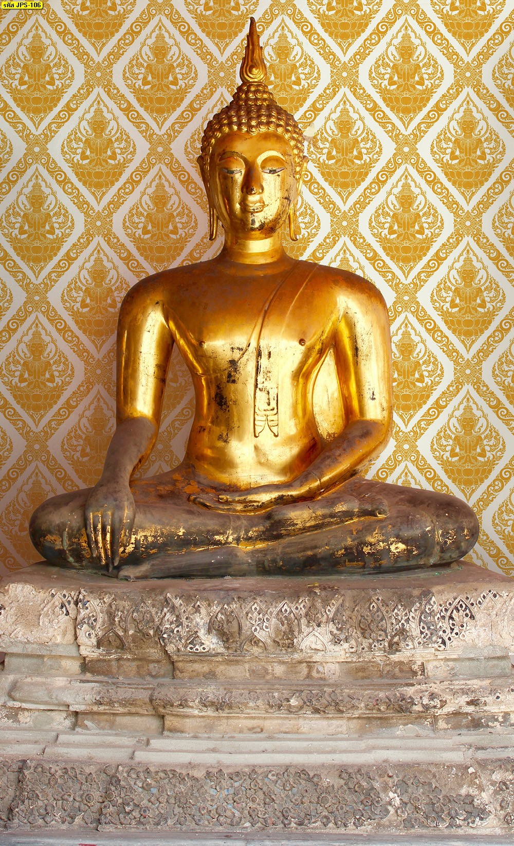 วอลเปเปอร์ลายไทย ลายเทพพนม ขาว - ทอง JPS106