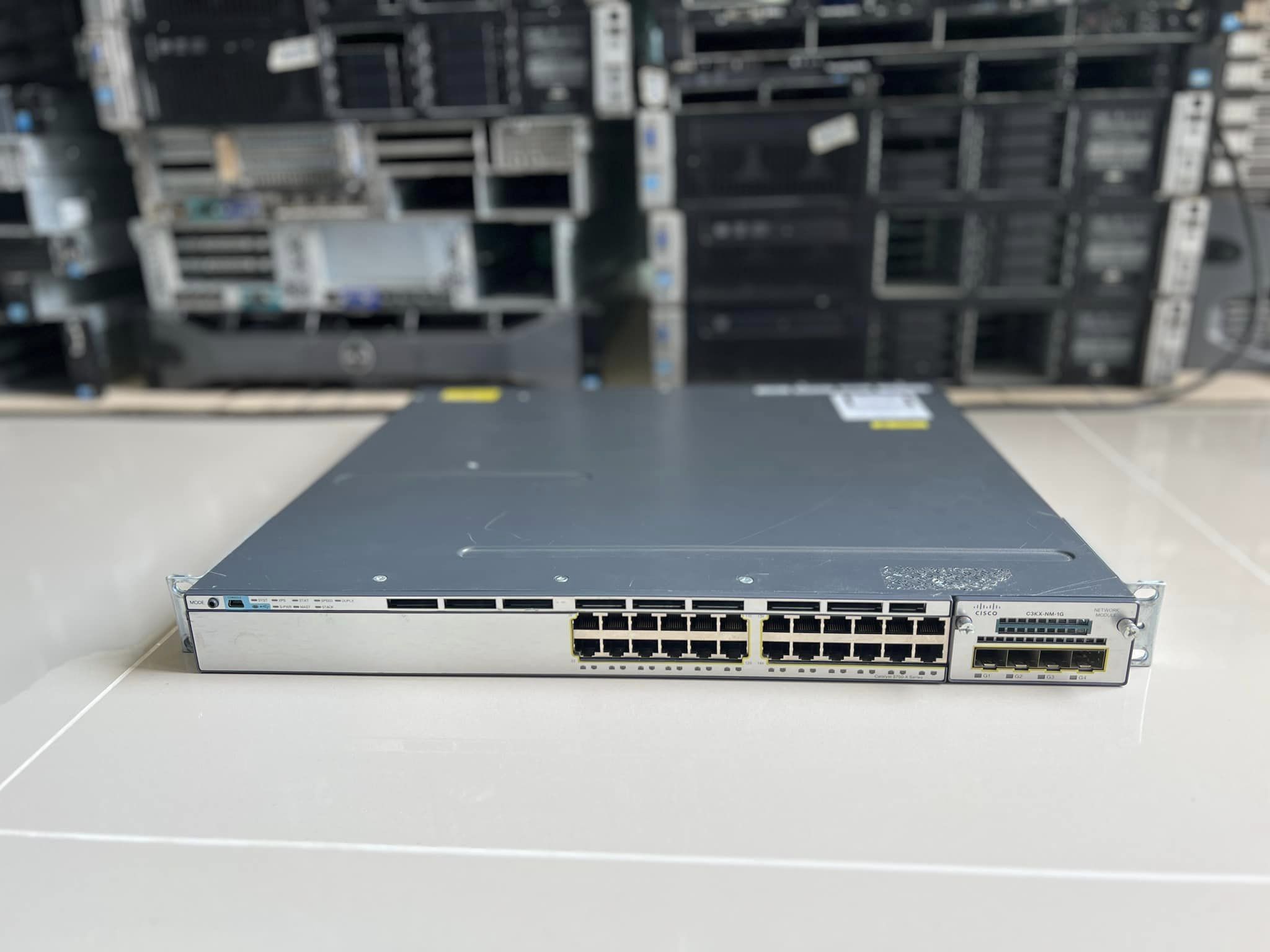 cisco 3750x 24t-s layer 3 gigabits sfp 4 port power x2 สวิทมือสองพร้อมใช้งาน