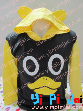 เสื้อฮู้ดตัวอย่างสีเสื้อเทาเข้มเบอร์ 8 ฮุ้ดเป็ด