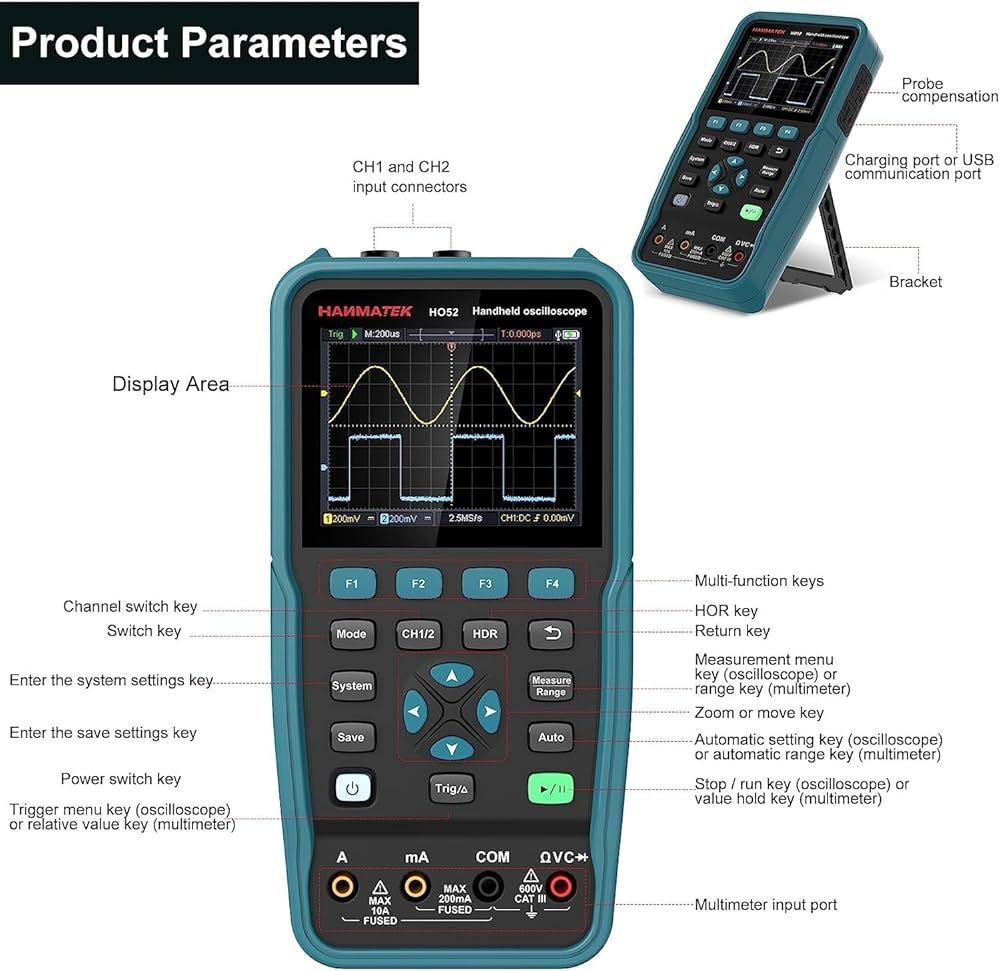 Hanmatek HO52 50Mhz Handheld Digital Oscilloscope