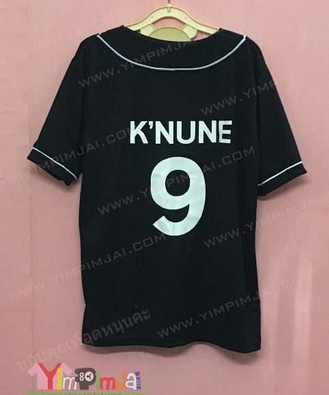 เสื้อเบสบอลแขนสั้นผ้ากีฬา สกรีนโลโก้และชื่อเลขแต่ละคน