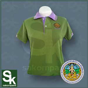 เสื้อโปโล สีใบฝรั่งปกม่วง ตรากรมอุทยานฯ**
