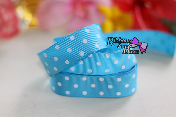 ริบบิ้นผ้าพิมพ์ลายจุด กว้าง 22 mm #PD063