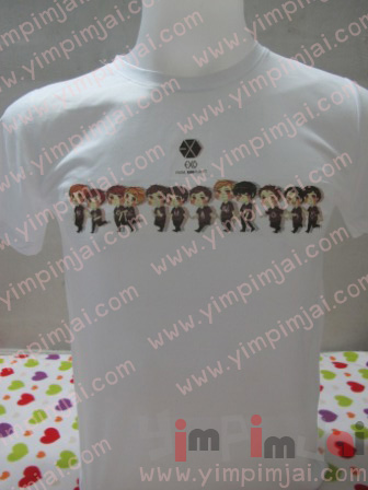 เสื้อยืดแฟนคลับ EXO ลายการ์ตูน