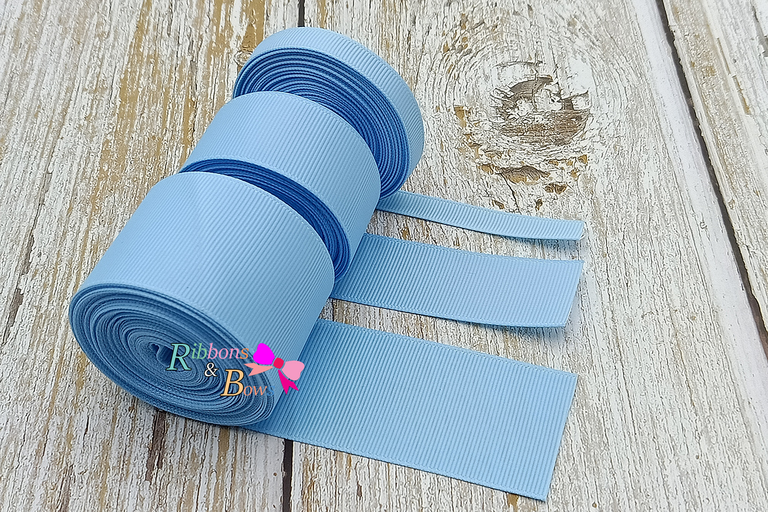 ริบบิ้นผ้าลูกฟูก สีฟ้า ( 308 Blue topaz ) # PC13
