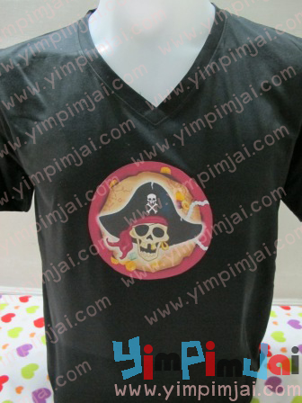งานสกรีนทรานสเฟอร์เสื้อสีเข้ม