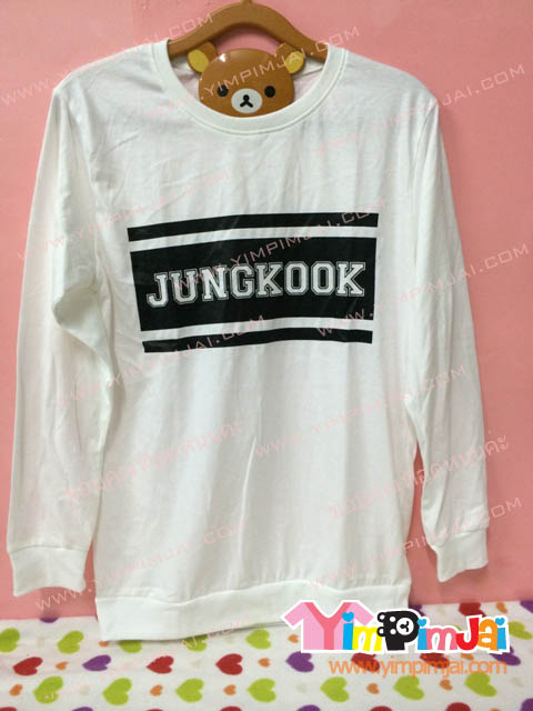 เสื้อยืด สีขาว แขนยาว สกรีนตามสั่ง JUNGKOOK