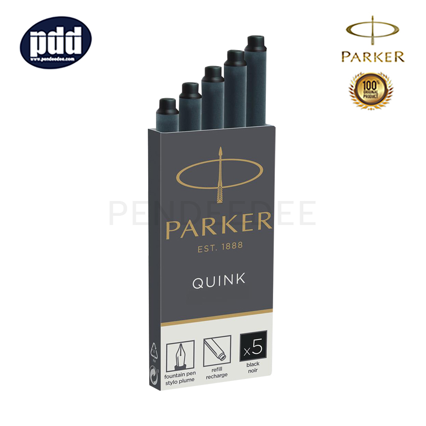 PARKER หมึกหลอด ป๊ากเกอร์ ควิ้ง แบบยาว หมึกดำ PARKER Quink Long Black Ink Cartridges Refill