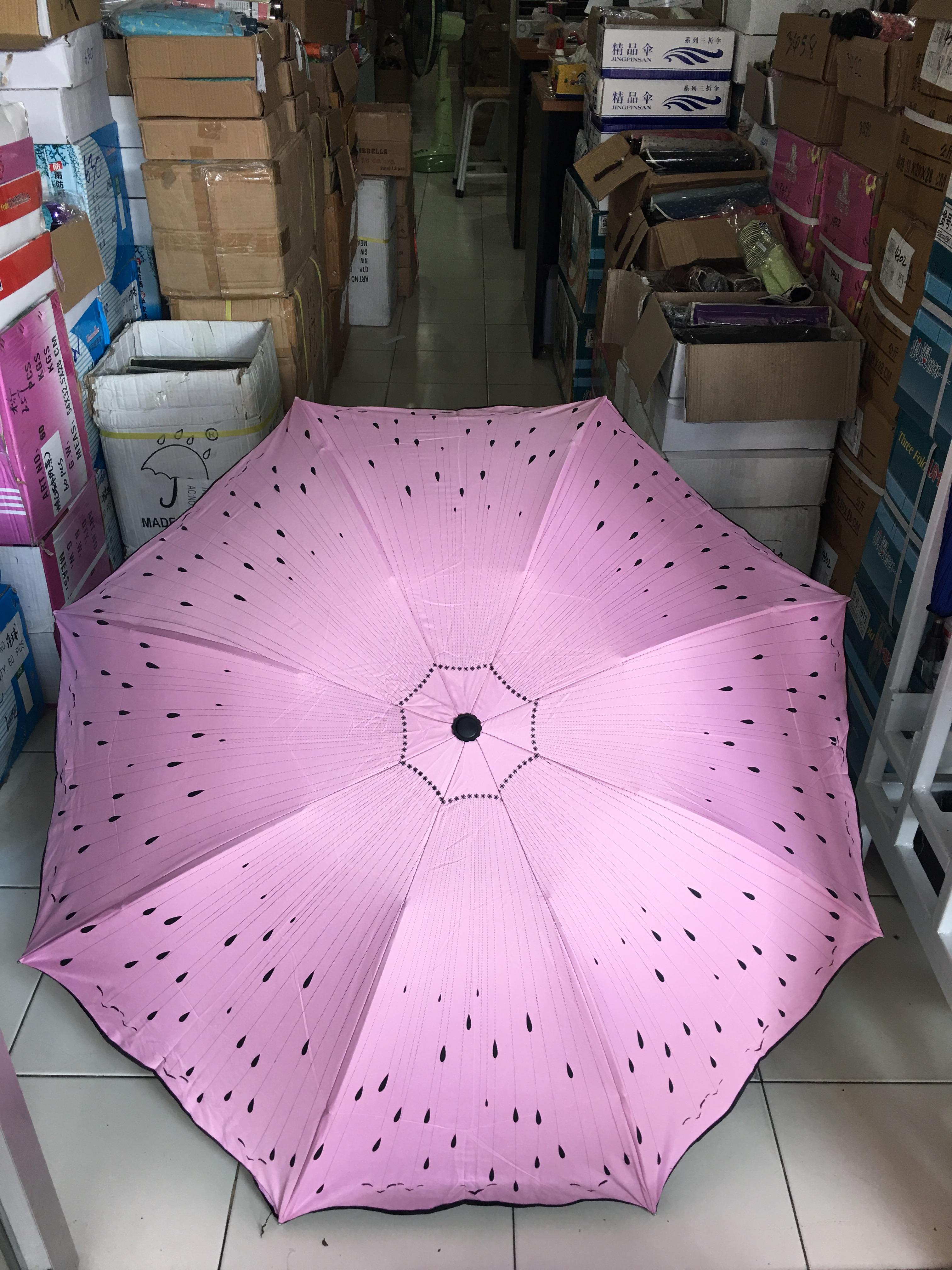 ร่มโค้งแฟชั่น24นิ้วยูวีสีดำ รหัส 1618