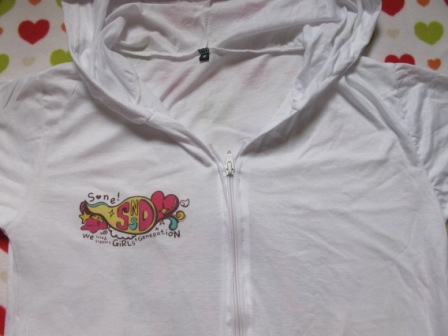 เสื้อฮู้ดสีขาวมีซิปสกรีน Girls'generation