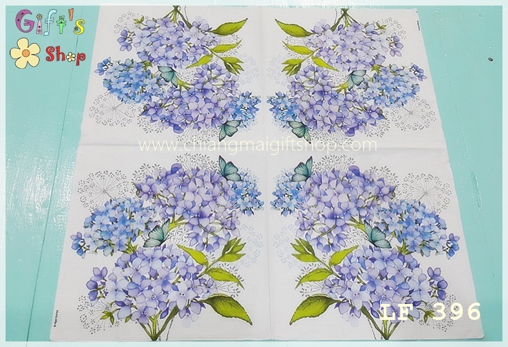 กระดาษแนปกิ้น ลาย Hydrangea Provencale ดอกไฮเดรนเยีย
