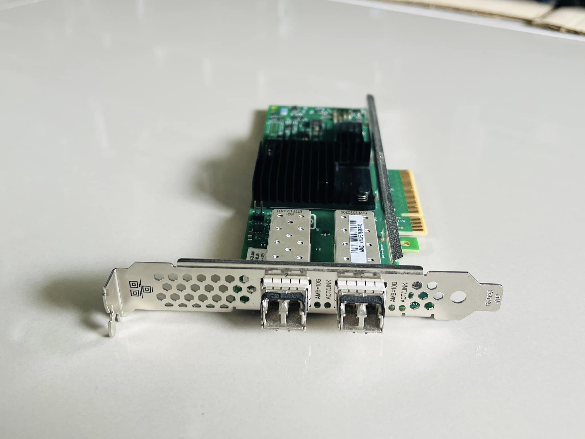 การ์ด Fiber SFP HPE 10gb 2 port พร้อมหัว sfp 10g แบบขายาวมือสองพร้อมใช้งาน