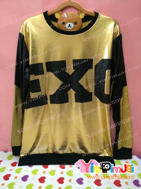 เสื้อยืด สีทอง แขนยาว สกรีนตามสั่ง EXO LUHAN