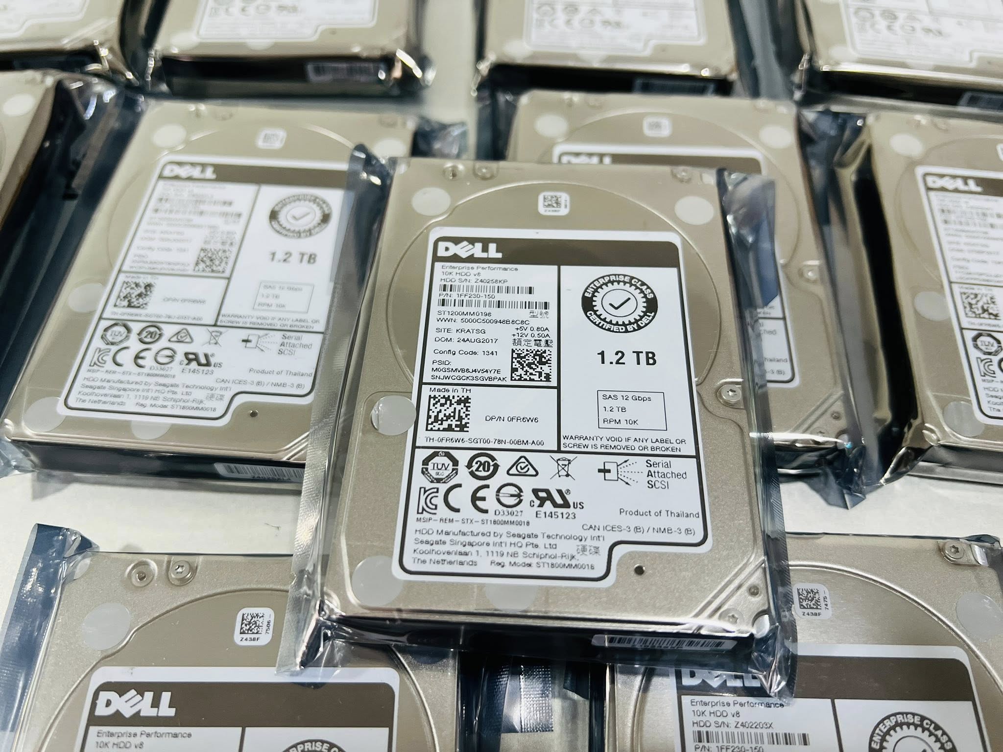 HDD SAS 1.2TB 10K 12Gbps Dell Enterprise 0FR6W6 ฮาร์ดดิสเซิร์ฟเวอร์เดลมือสองพร้อมใช้งาน