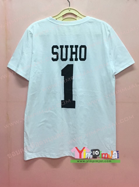 เสื้อยืด สีขาว แขนสั้น สกรีนตามสั่ง EXO PLANET 1 SUHO 88 KAI 99 XUIMIN 10 LAY 21 CHEN