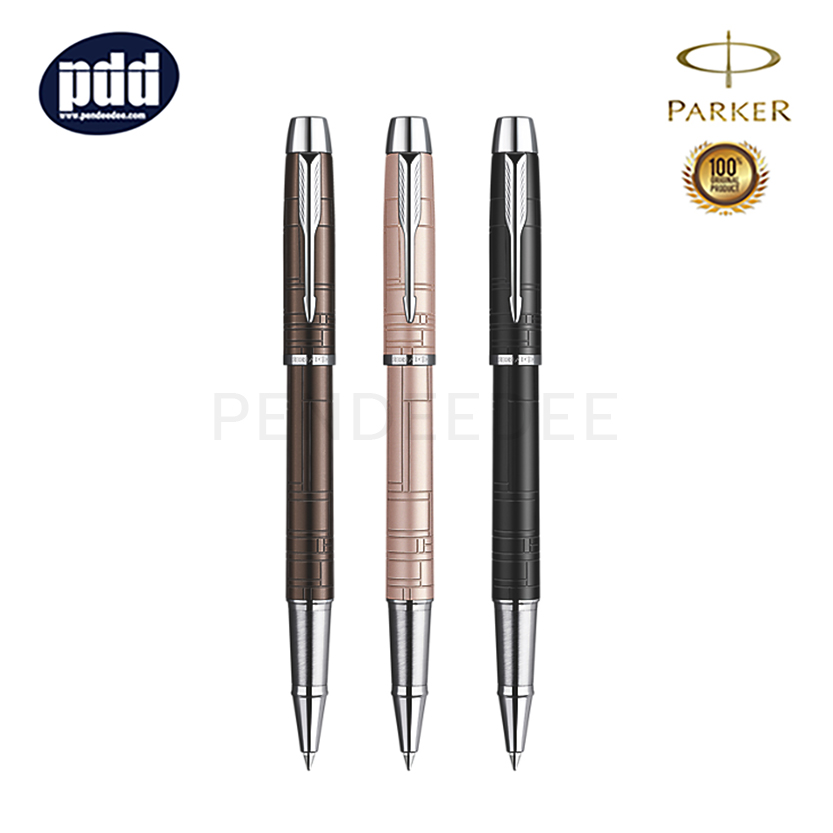 ปากกาสลักชื่อ PARKER ปากกาโรลเลอร์บอล ป๊ากเกอร์ ไอเอ็ม พรีเมี่ยม เมทัลลิค สีชมพู คลิปเงิน PARKER IM Premium Metallic Pink CT Rollerball Pen