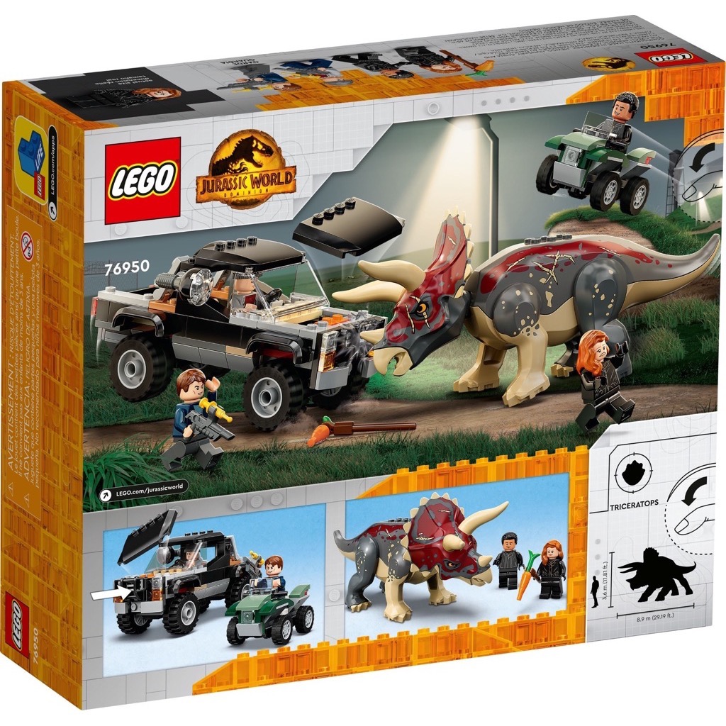 เลโก้ LEGO Jurassic World 76950 Triceratops Pickup Truck Ambush