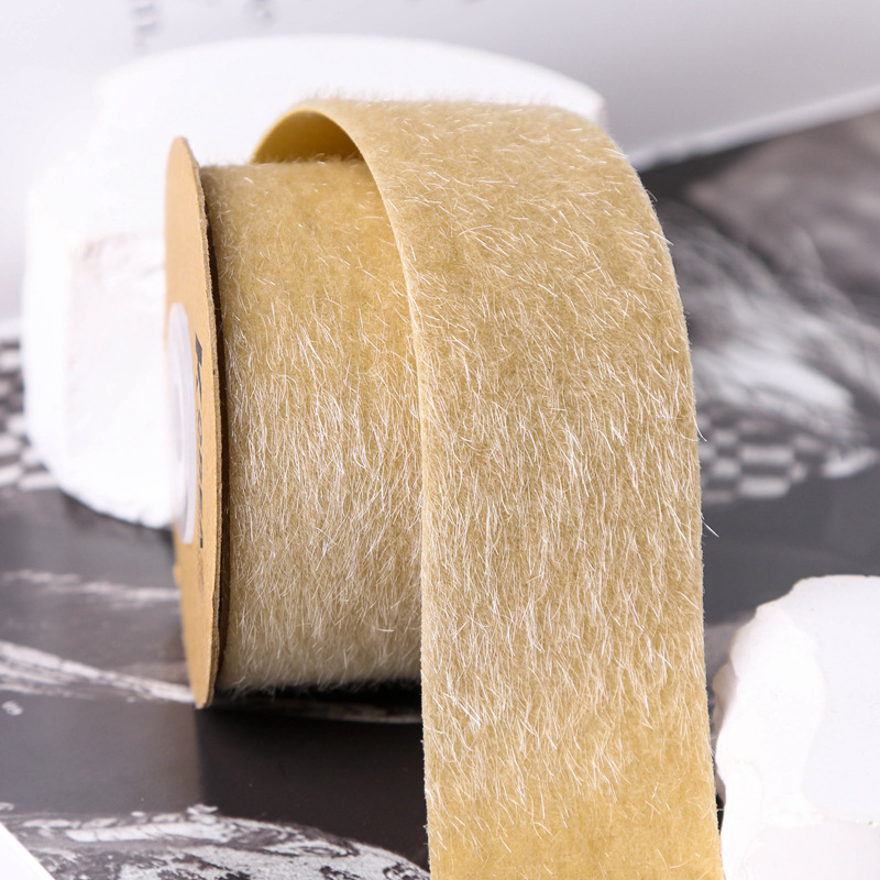 พร้อมส่ง ริบบิ้นผ้าขนมิ้ง ขนเฟอร์ มีหลายสี ขนาด 2.5 และ 3.8 ซม.#KR036