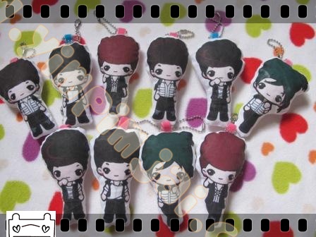 พวงกุญแจหมอนจิ๋วลายการ์ตูน