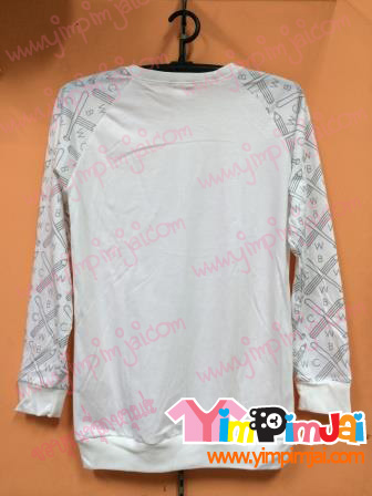 เสื้อยืด แขนยาว ตามสั่ง สีขาว