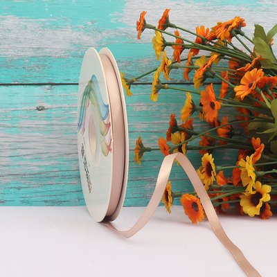 ริบบิ้นผ้าซาติน 2 หน้า สี 50 หลา (Cameo)# WX009