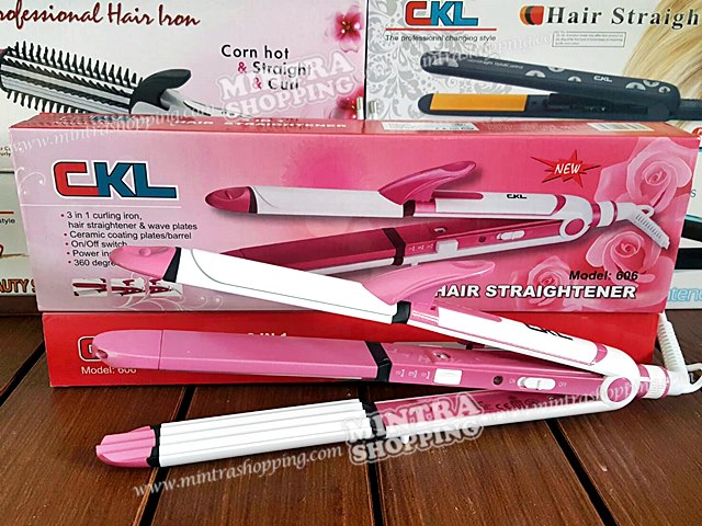 CKL-606 เครื่องหนีบผม ม้วนผม 3in1 รีดตรง-ม้วนผม-ลอนมาม่า ในเครื่องเดียว