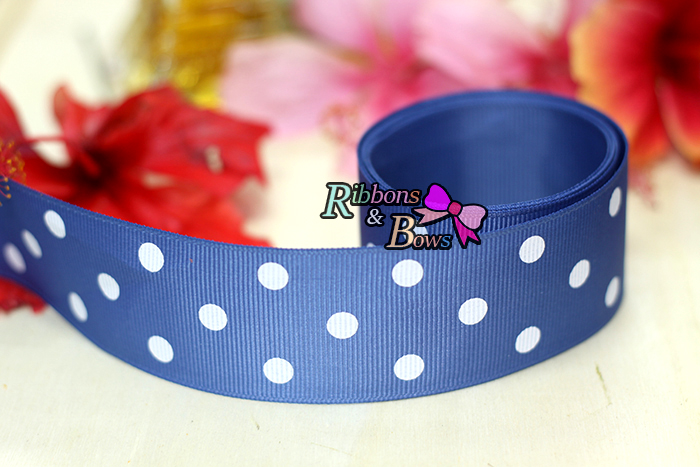 ริบบิ้นผ้าพิมพ์ลายจุด กว้าง 38 mm #PD005