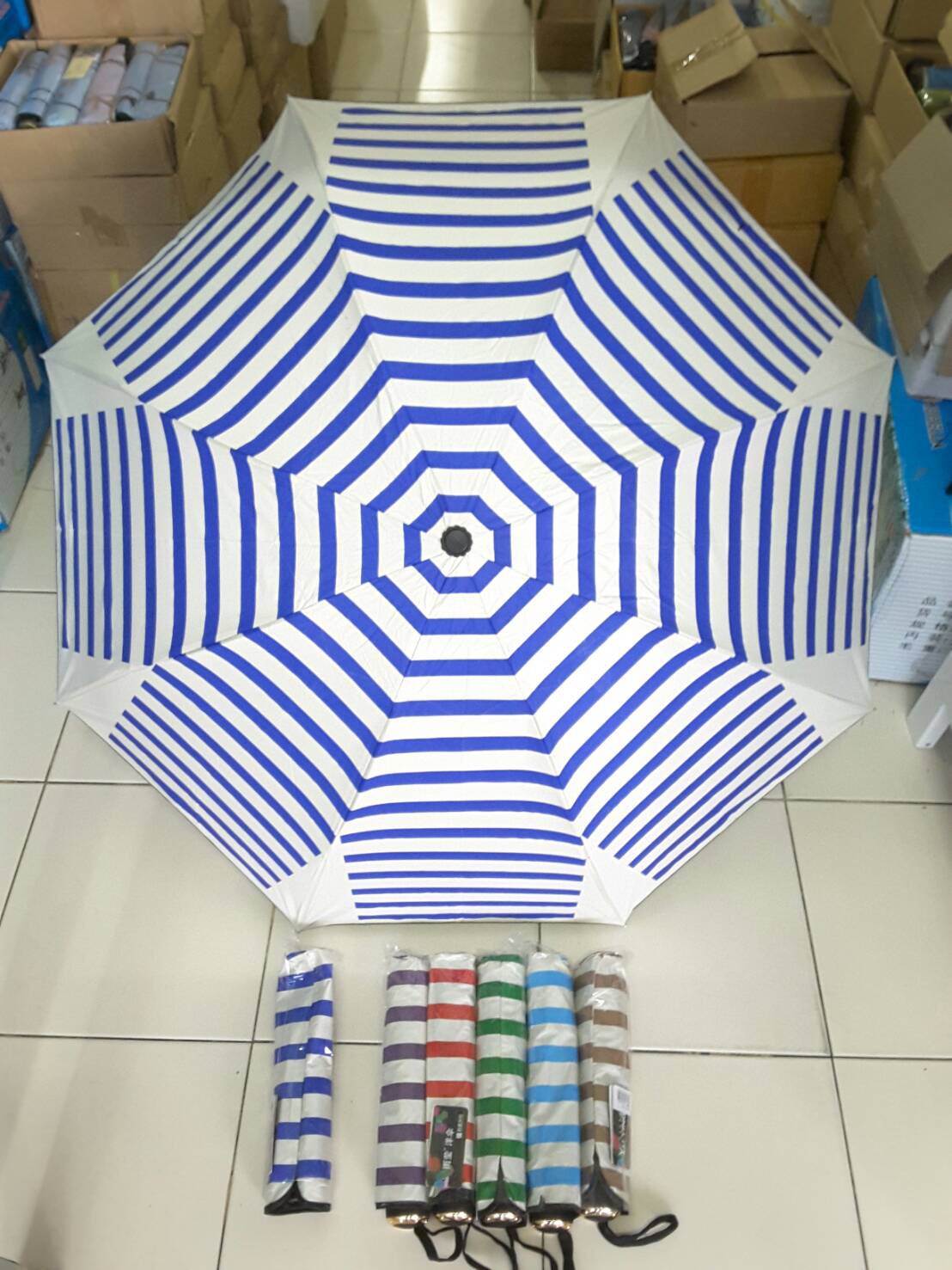 ร่มพับ3ตอนยูวีดำ21นิ้รหัส610