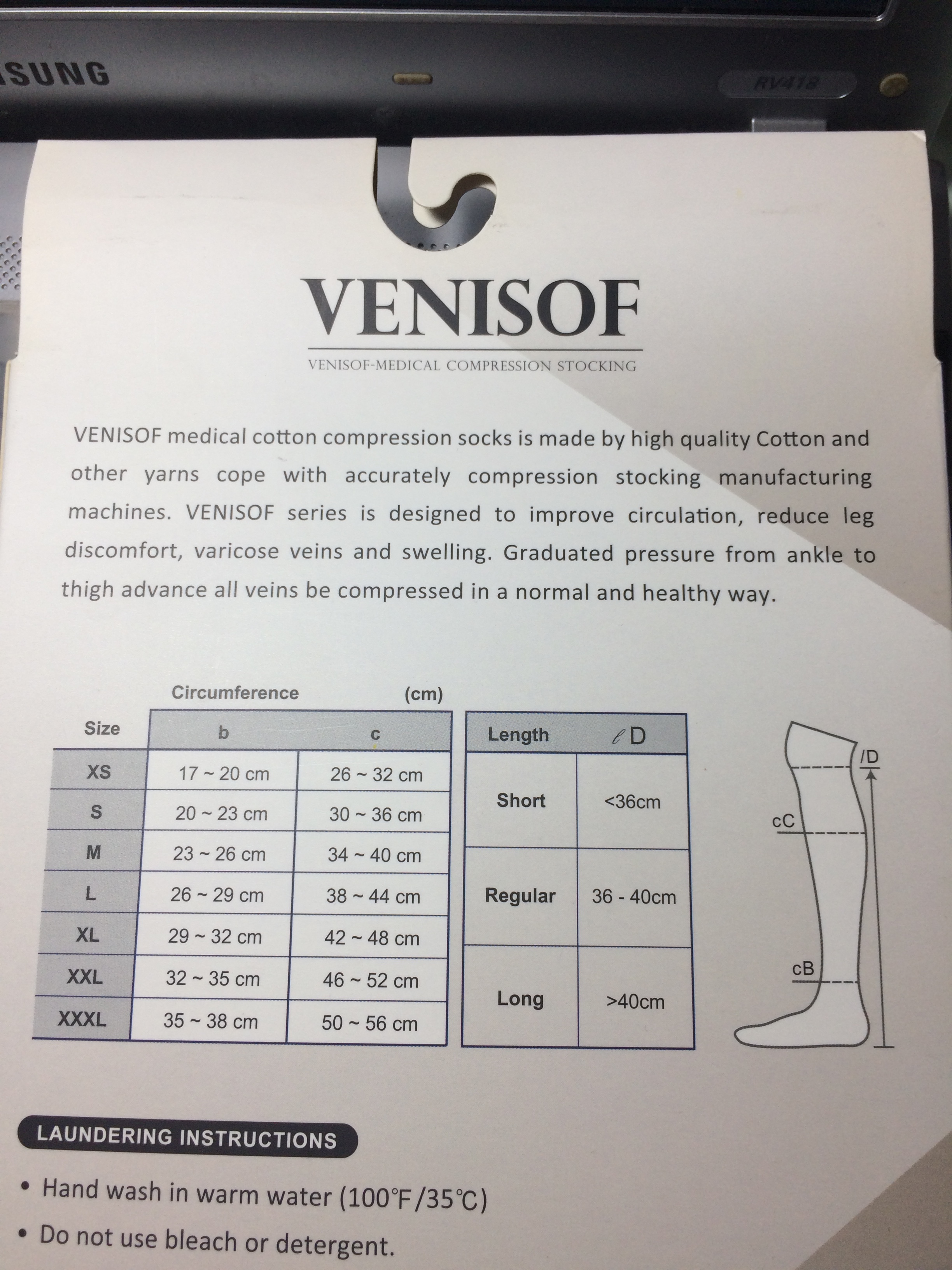 ถุงน่องรัดเส้นเลือดขอด แบบใต้เข่า แรงรัด class 1 (15-20 mmhg) ปลายเท้าปิด