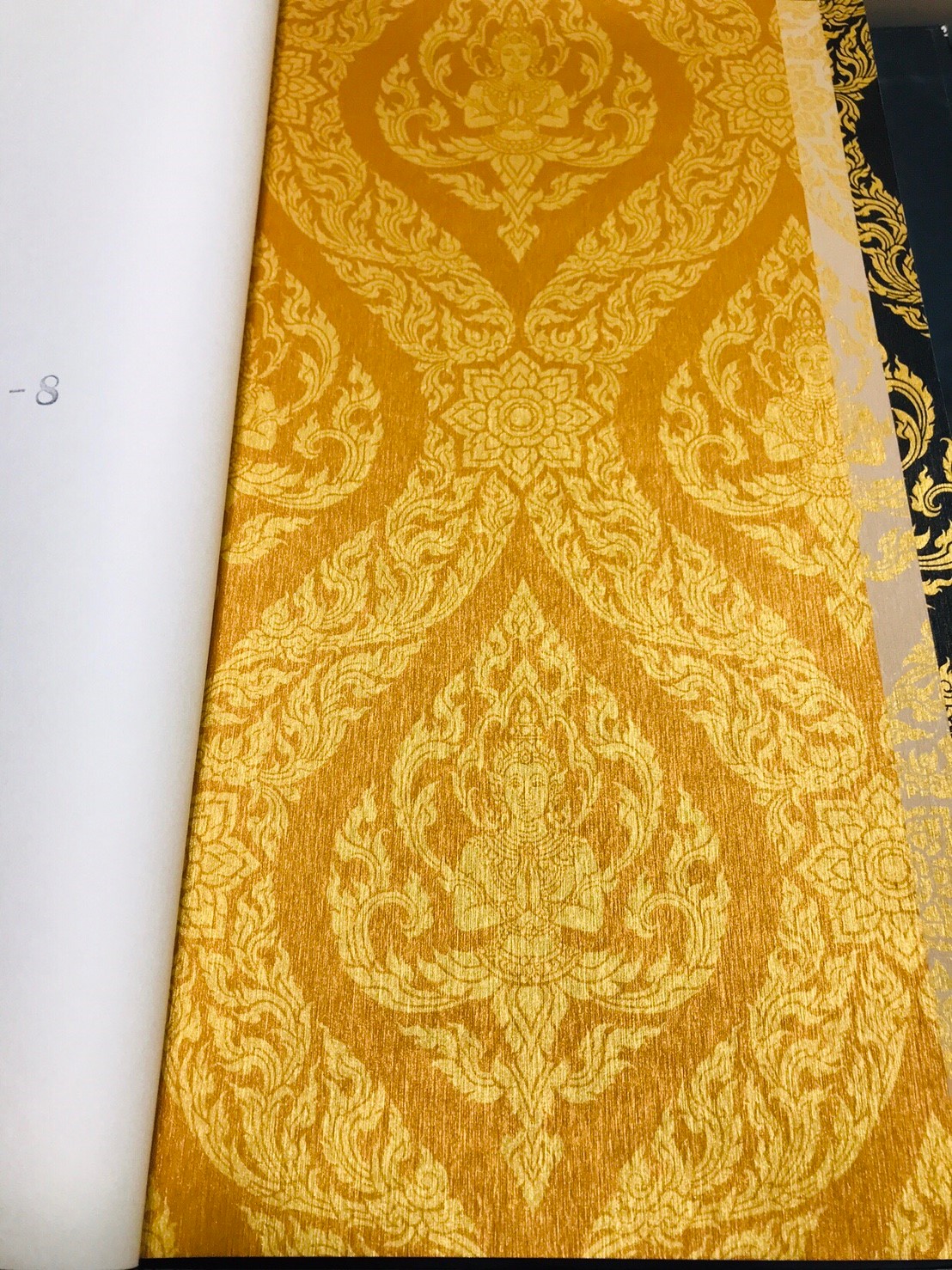 วอลเปเปอร์ลายไทย ลายเทพพนม (ขอบบนล่าง) ทอง 039-12