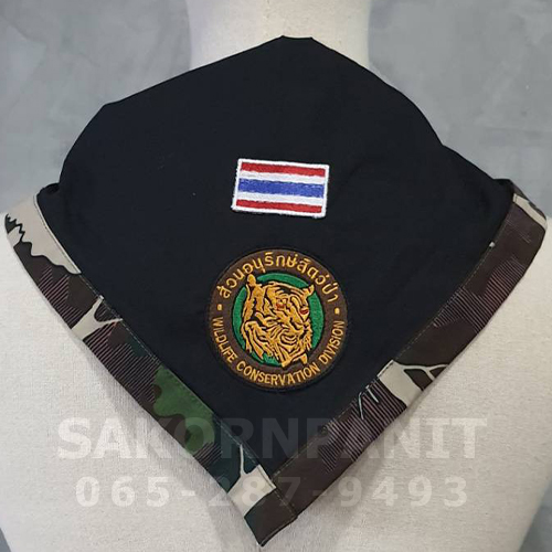 ผ้าพันคอ ธงชาติ+ตราส่วนสัตว์ป่า