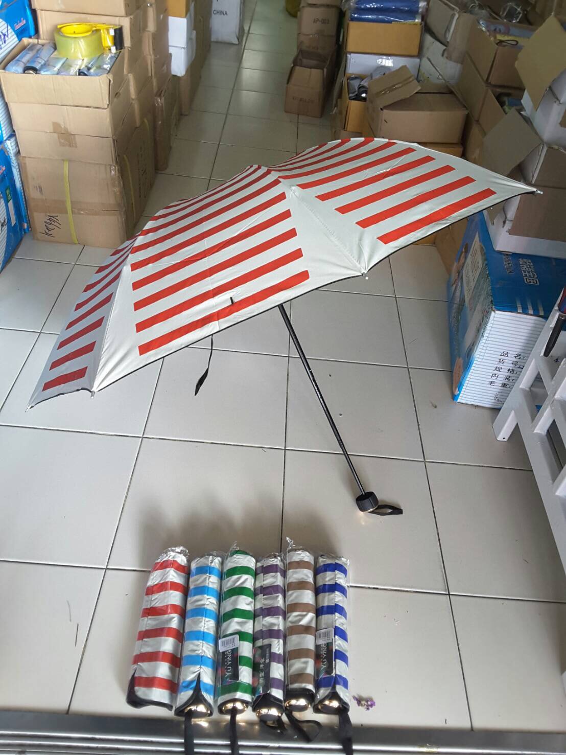 ร่มพับ3ตอนยูวีดำ21นิ้รหัส610