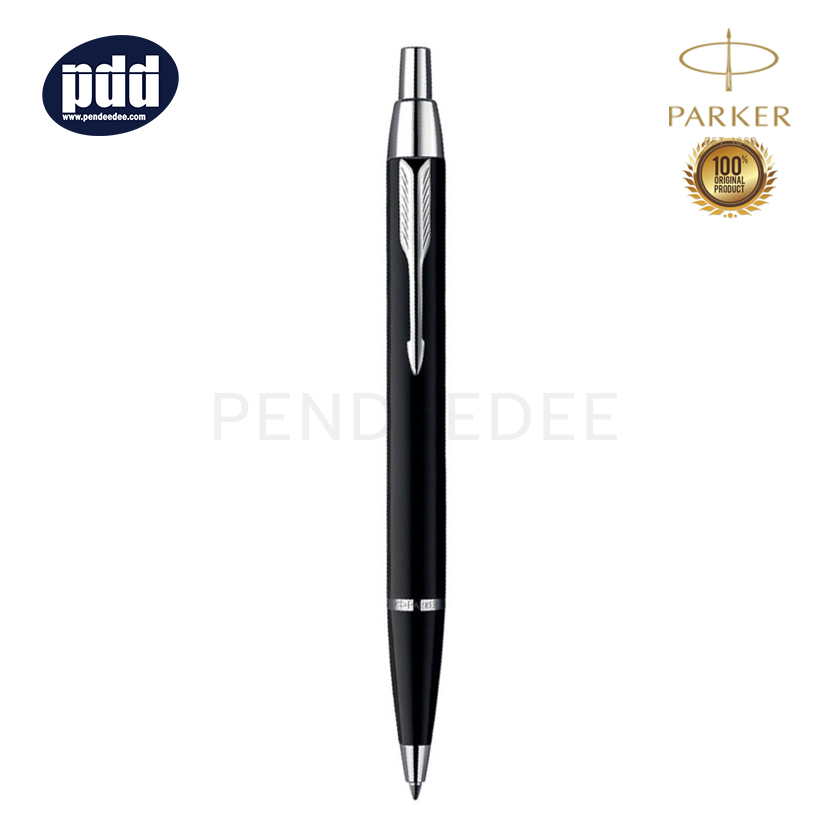 PARKER IM MATTE BLACK CHROME TRIM BALLPOINT PEN ปากกาป๊ากเกอร์ ลูกลื่น ไอเอ็ม แมทดำ ซีที