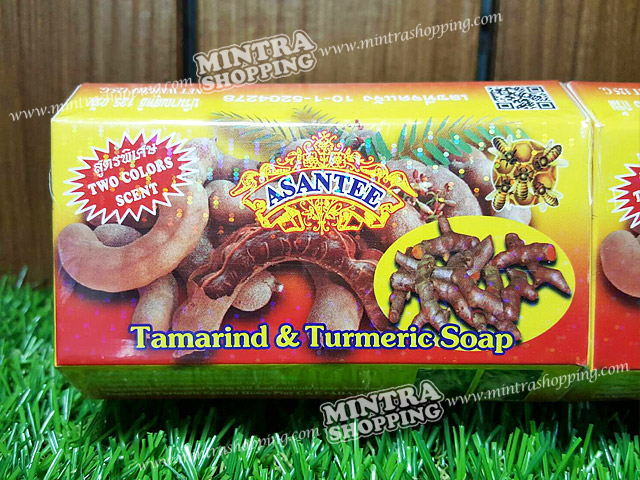 สบู่เอแซนเต้ สมุนไพรมะขามผสมขมิ้น Asantee Tamarind & Turmeric Soap