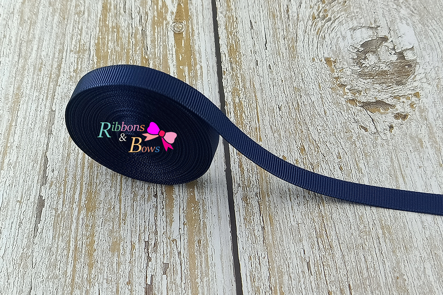 ริบบิ้นผ้าลูกฟูก สีกรมท่า (์370 navy) #PC17