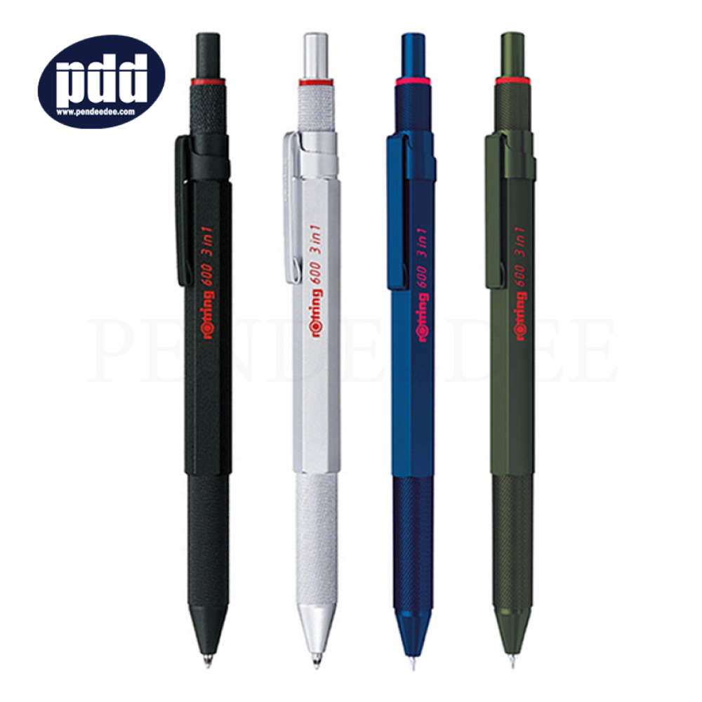 rOtring ปากกาลูกลื่น และดินสอกดรอตริง 3 ระบบ สีน้ำเงิน rOtring 600 3in1 Blue Ballpoint Pen + Mechanical Pencil 0.5 mm.
