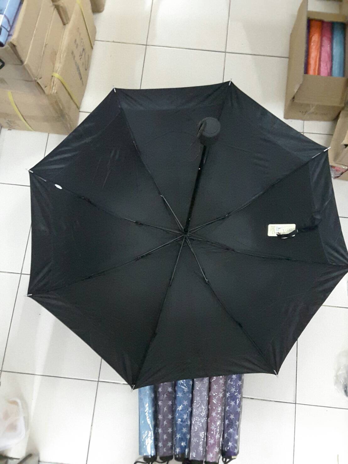 ร่มโค้งแฟชั่นยูวีดำรหัส3458