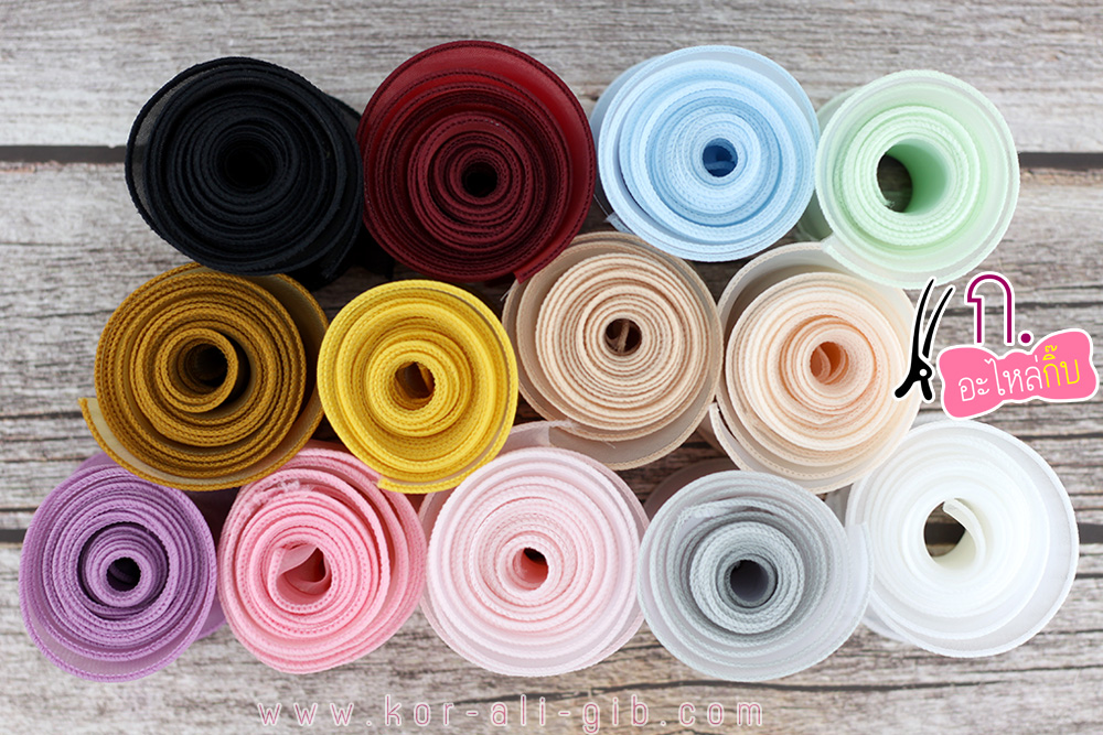 ริบบิ้นผ้าเย็บขอบ ผ้า organdy ขนาด 7 ซม. (ขายเป็นหลา)