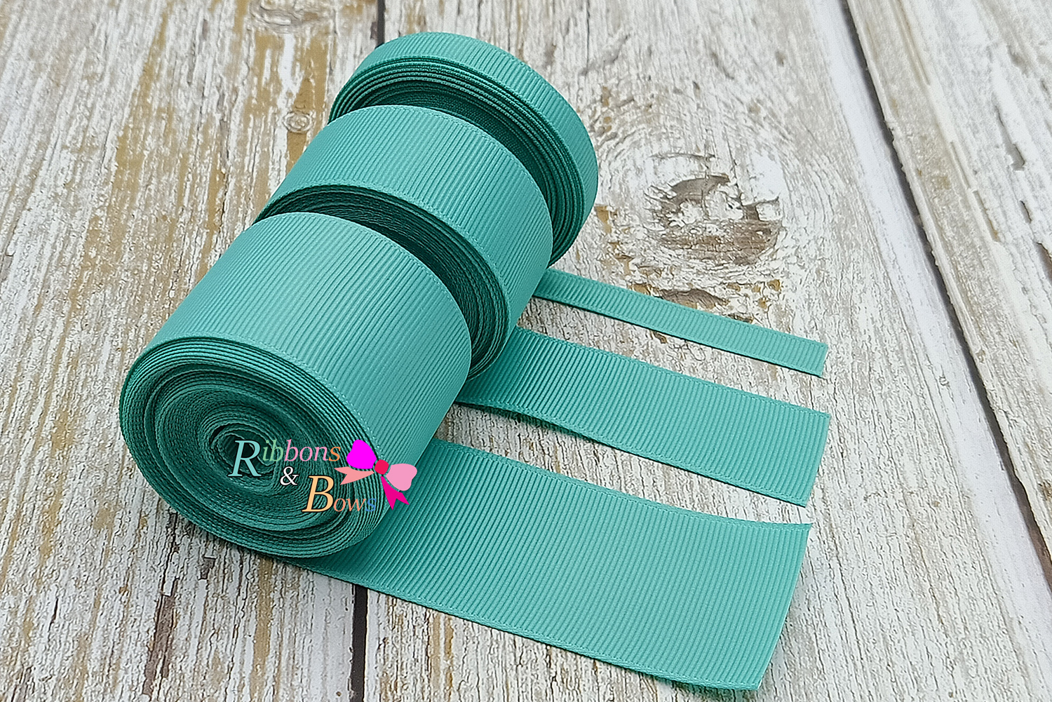 ริบบิ้นผ้าลูกฟูก สีเขียว ( 323 tropic ) #PC13