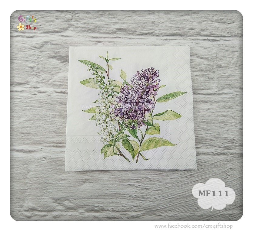 กระดาษแนปกิ้น ลายดอกไลแลค ลายLilac white, ลายดอกไม้สีม่วงขาว, พื้นหลังสีขาว, ลายช่อดอกไม้สีม่วงขาว, ลายดอกไม้โทนสีม่วง, ลายดอกไม้
