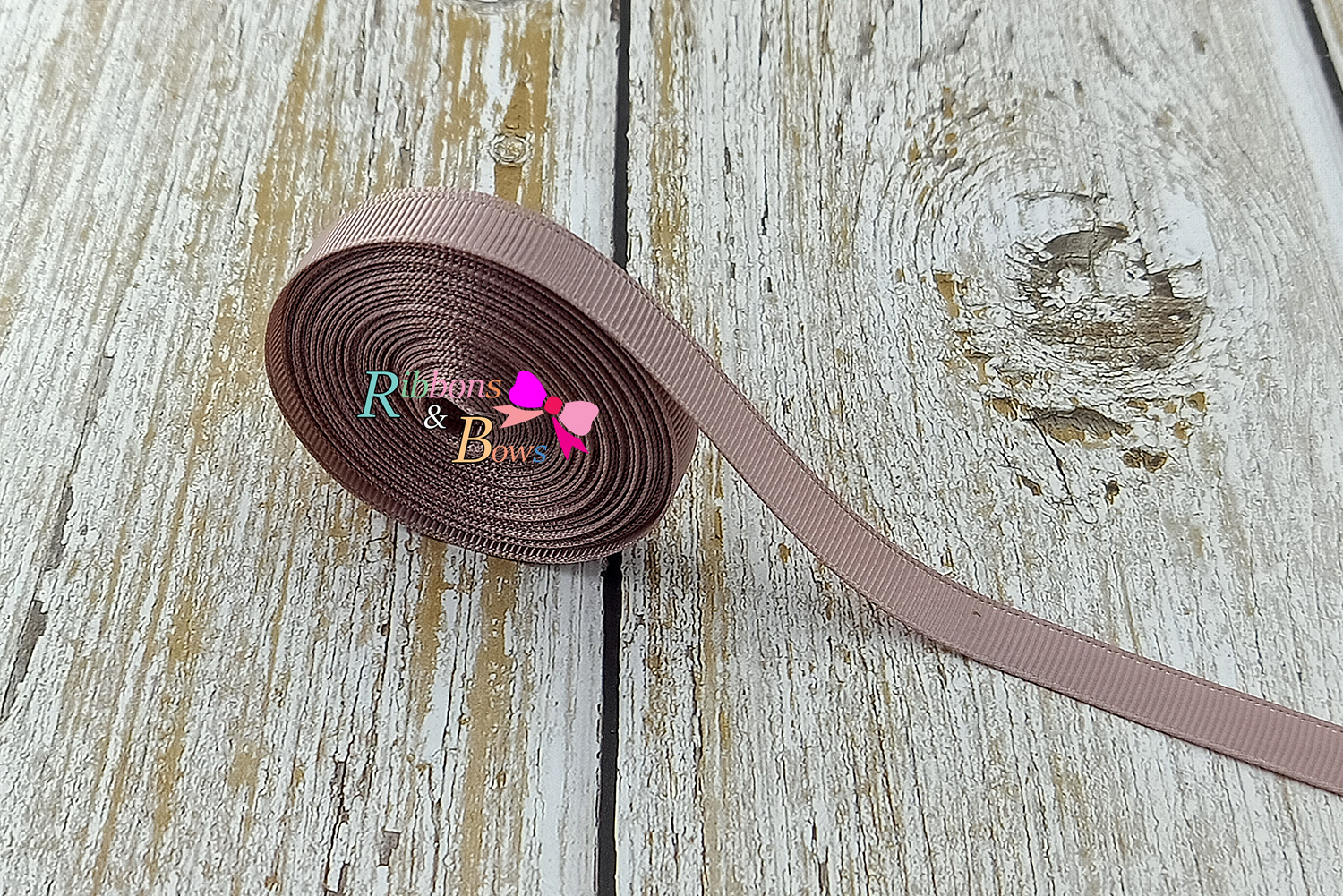 ริบบิ้นผ้าลูกฟูก สีชมพูน้ำตาล (146 cameo) #PC5