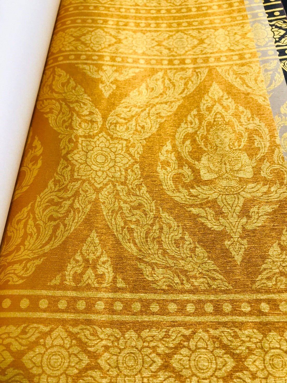 วอลเปเปอร์ลายไทย ลายเทพพนม (ขอบบนล่าง) ทอง BD122-12