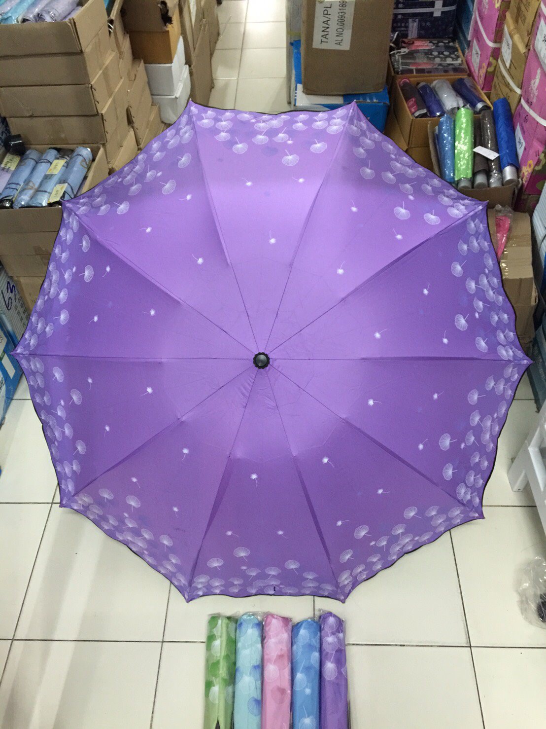 ร่ม4ตอน10ก้าน24นิ้วมียูวีดำรหัส1606