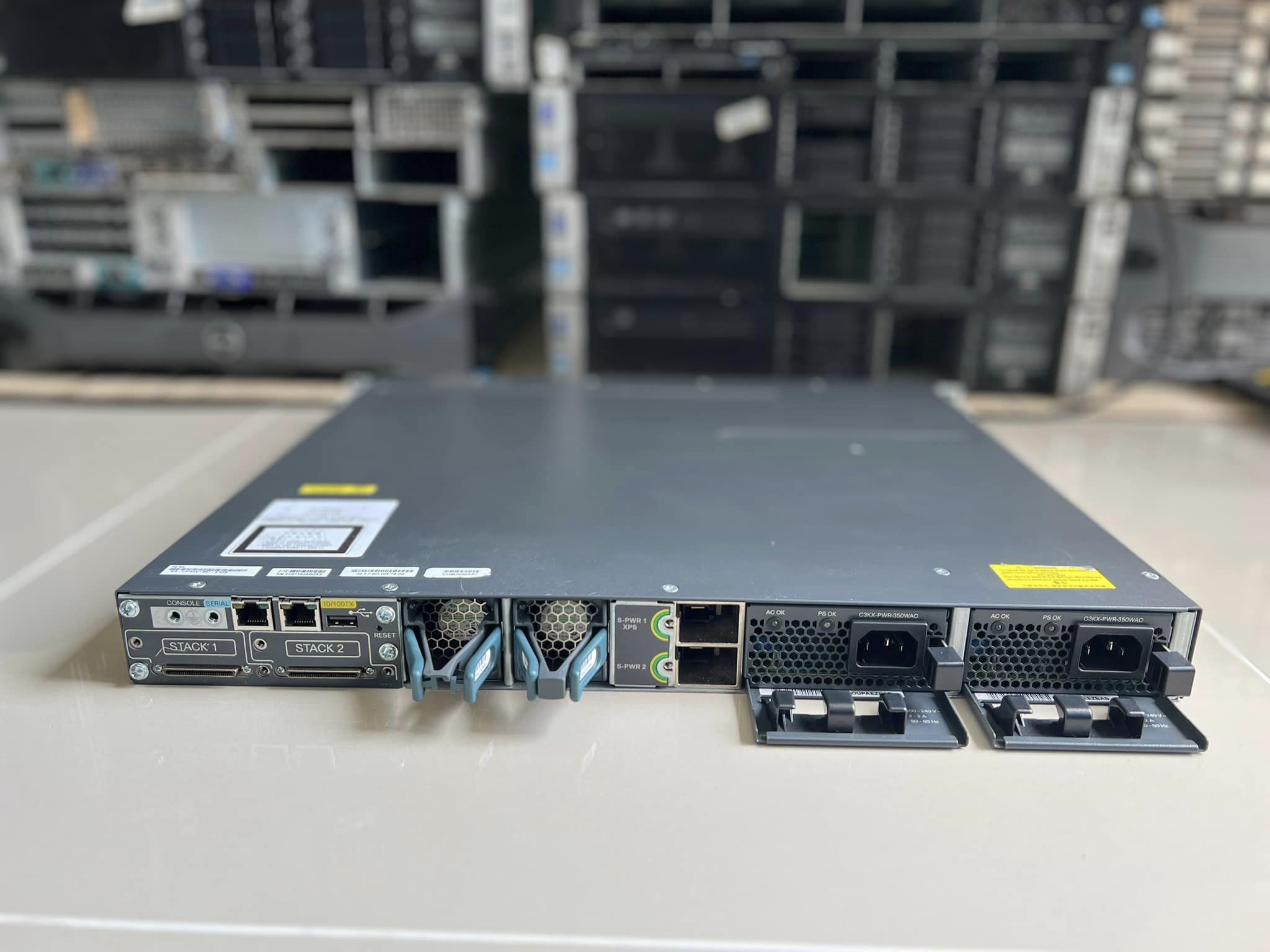 cisco 3750x 24t-s layer 3 gigabits sfp 4 port power x2 สวิทมือสองพร้อมใช้งาน
