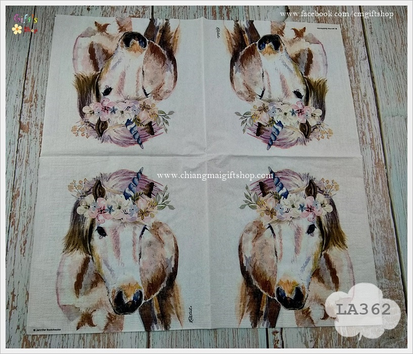 กระดาษแนปกิ้น ลายยูนิคอร์น, ลายPretty Unicorn, ลายม้ายูนิคอร์น, ยูนิคอร์น, ลายสัตว์ในเทพนิยาย, พื้นหลังสีขาว