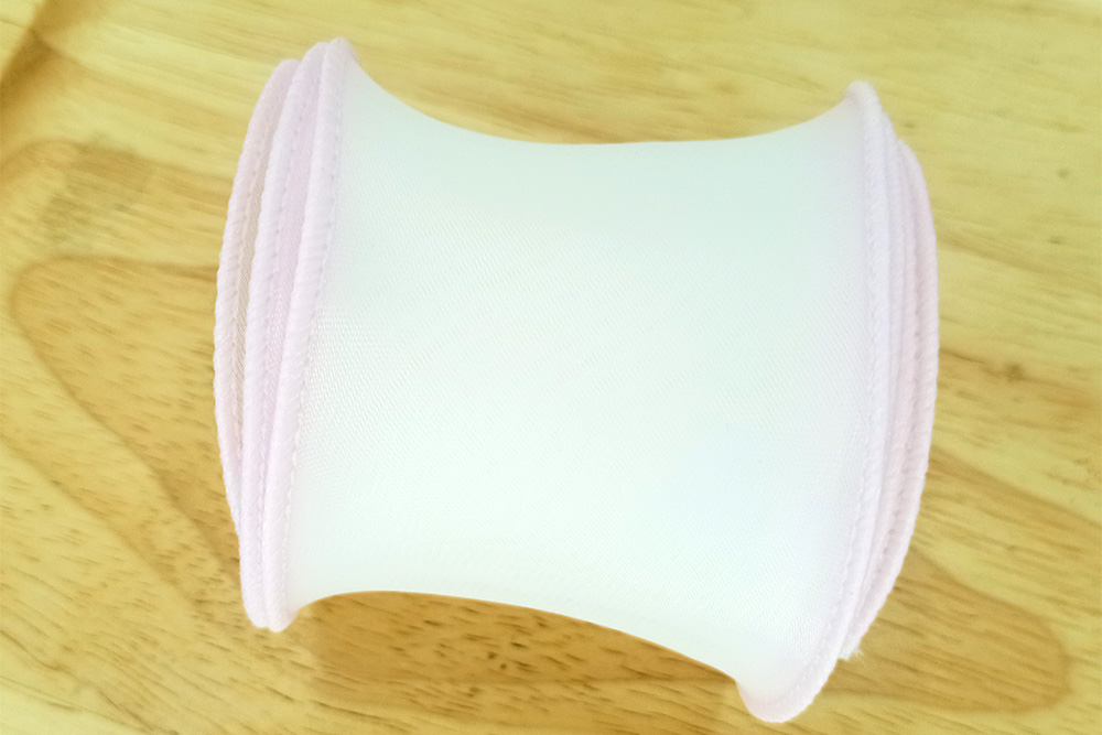 ริบบิ้นออแกนดี้ ขอบสีหวาน ขอบเอ็น ขนาด 5.5 ซม. สไตล์เกาหลี