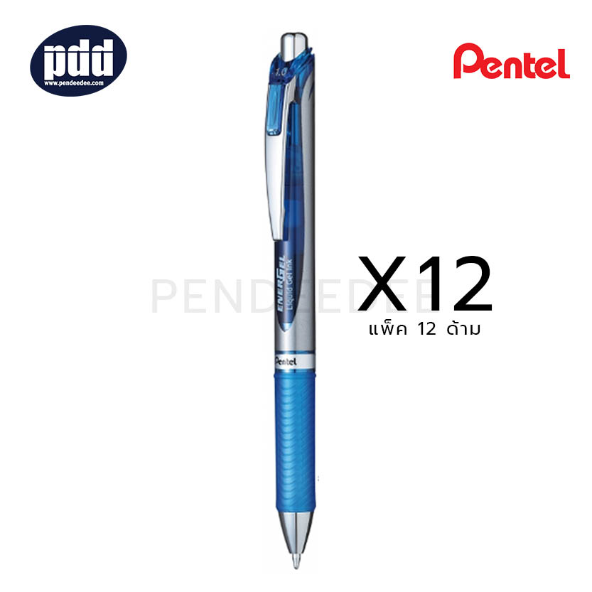 12 ด้าม PENTEL ปากกาหมึกเจล เพนเทล เอ็นเนอร์เจล อาร์ทีเอ็กซ์ ลิควิดเจล PENTEL Energel BL80 RTX Liquid 1.0 mm. Blue Gel Pen