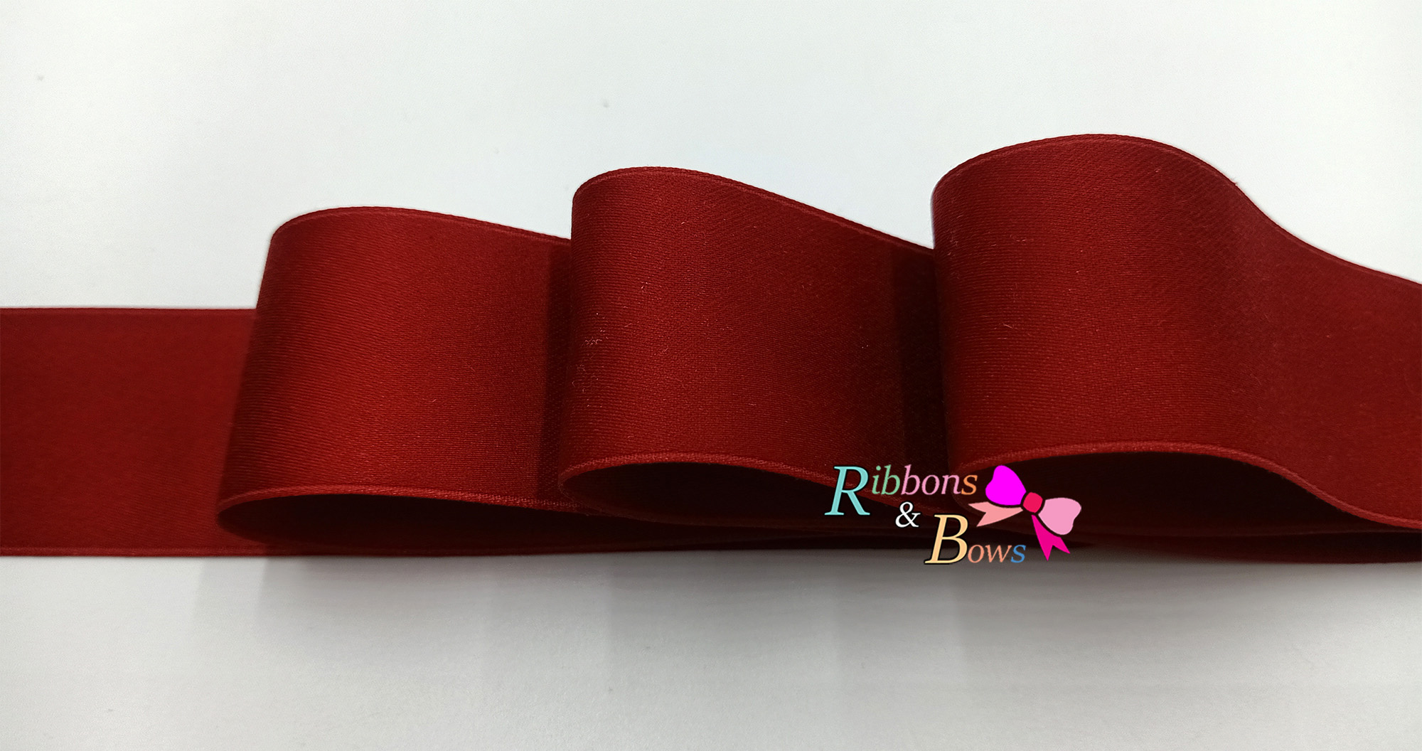 ริบบิ้น poly-cotton เกาหลี สี Sherry 10 หลา