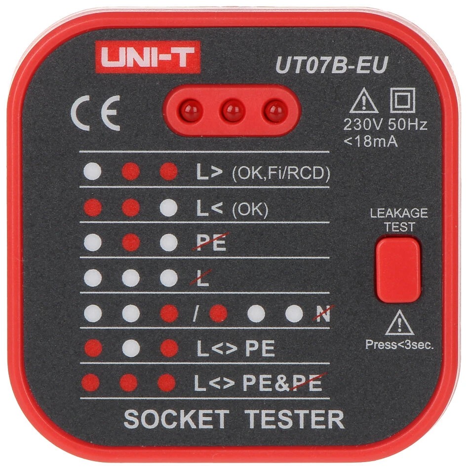 UNI-T UT07B-EU Socket Tester อุปกรณ์ทดสอบปลั๊กไฟ