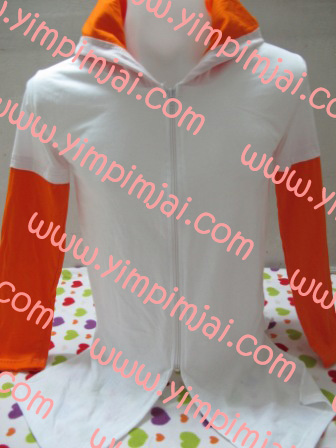 เสื้อฮู้ดต่อแขน ผ่าข้าง ติดครีบปลา